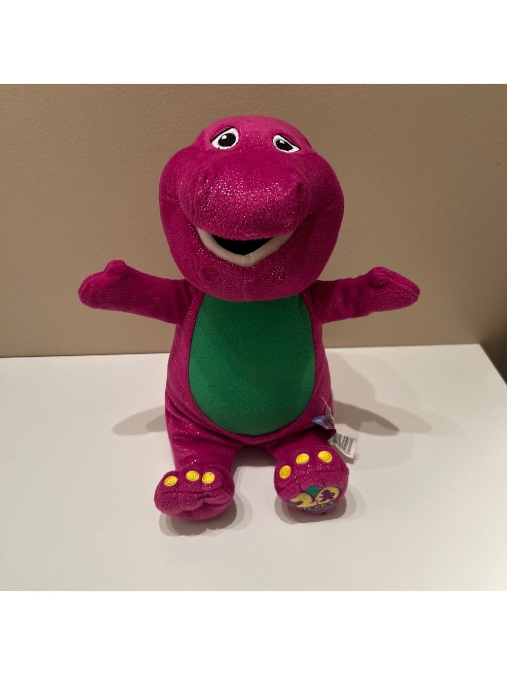 BARNEY Lyons SING W/LIGHT & Celebrate 20 Years 14" Plush Stuffed Animal 2008